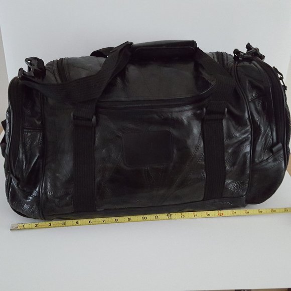 Patchwork Leather Duffle Bag Weekender Luggage *Promotional Word… - Picture 8 of 16